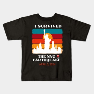 I survived the nyc earthquake 2024 Kids T-Shirt